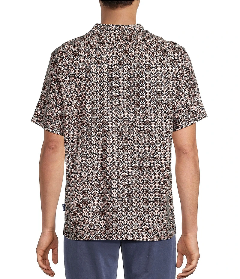 Rowm Short Sleeve Hemp Mini Floral Print Shirt