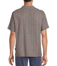 Rowm Short Sleeve Hemp Mini Floral Print Shirt