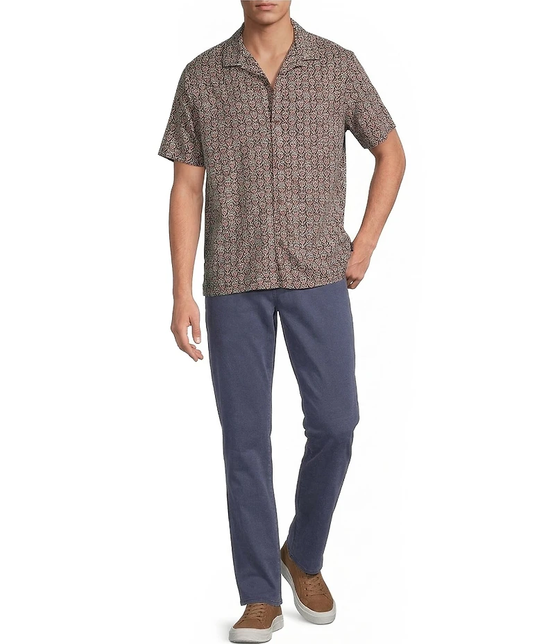 Rowm Short Sleeve Hemp Mini Floral Print Shirt