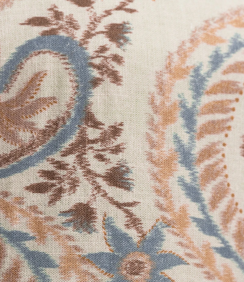 Rowm Short Sleeve Hemp Palm Print Button Front Shirt