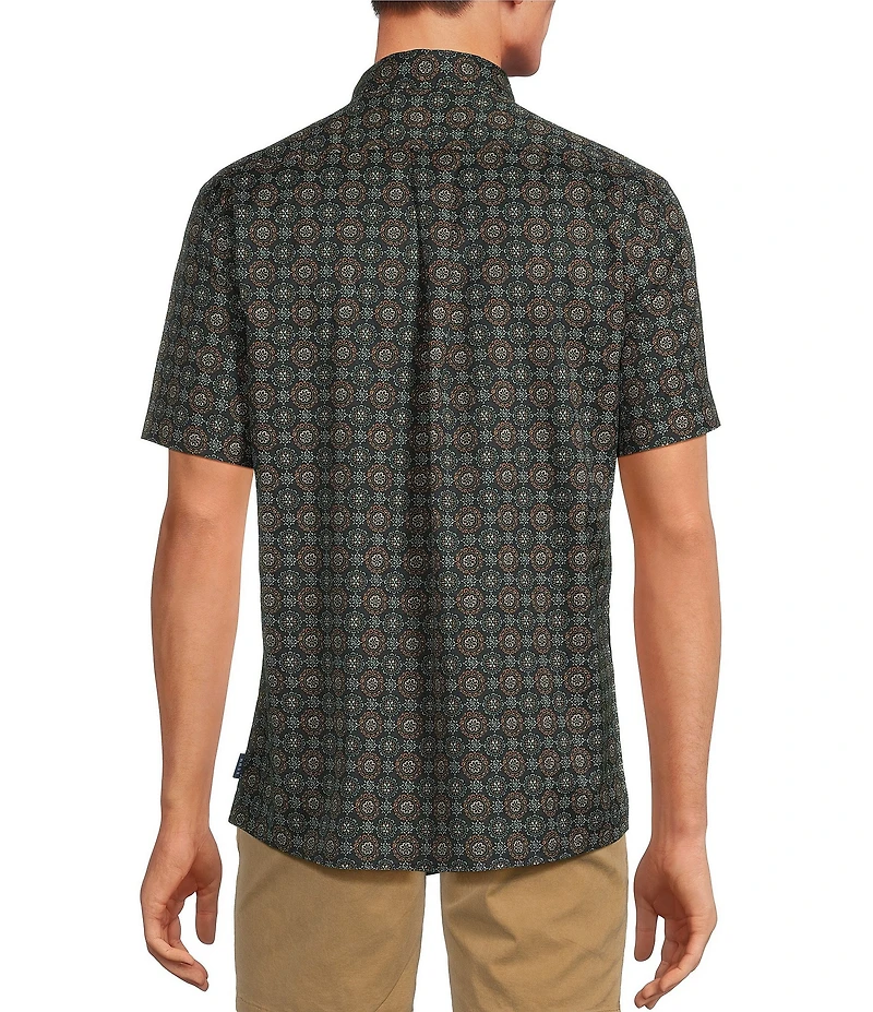 Rowm Short Sleeve Large Diamond Circle Print Shirt