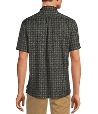 Rowm Short Sleeve Large Diamond Circle Print Shirt