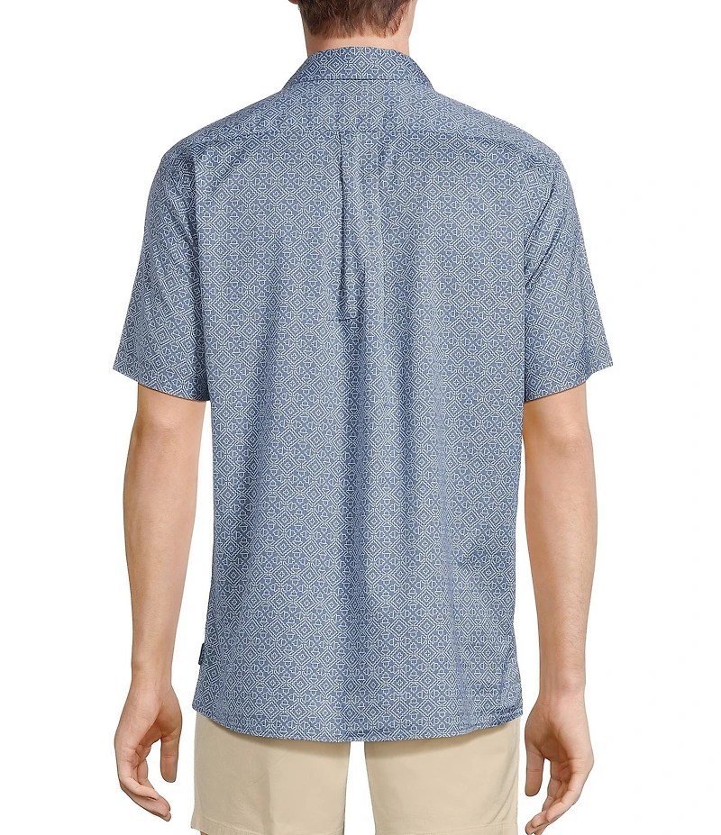 Rowm Short Sleeve Large Zigzag Print Shirt