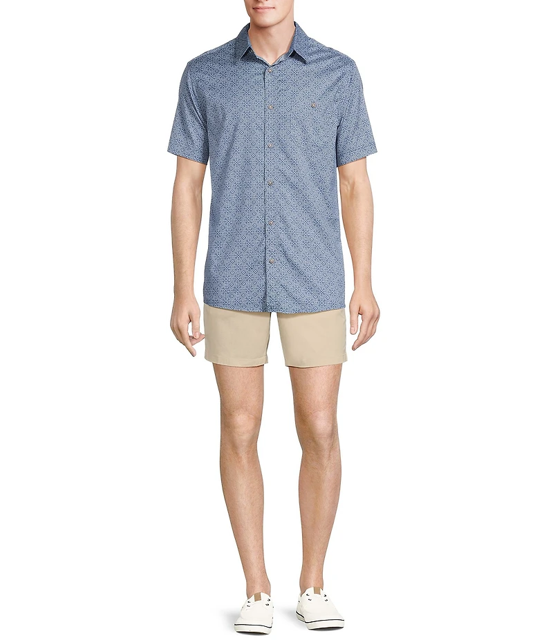 Rowm Short Sleeve Large Zigzag Print Shirt