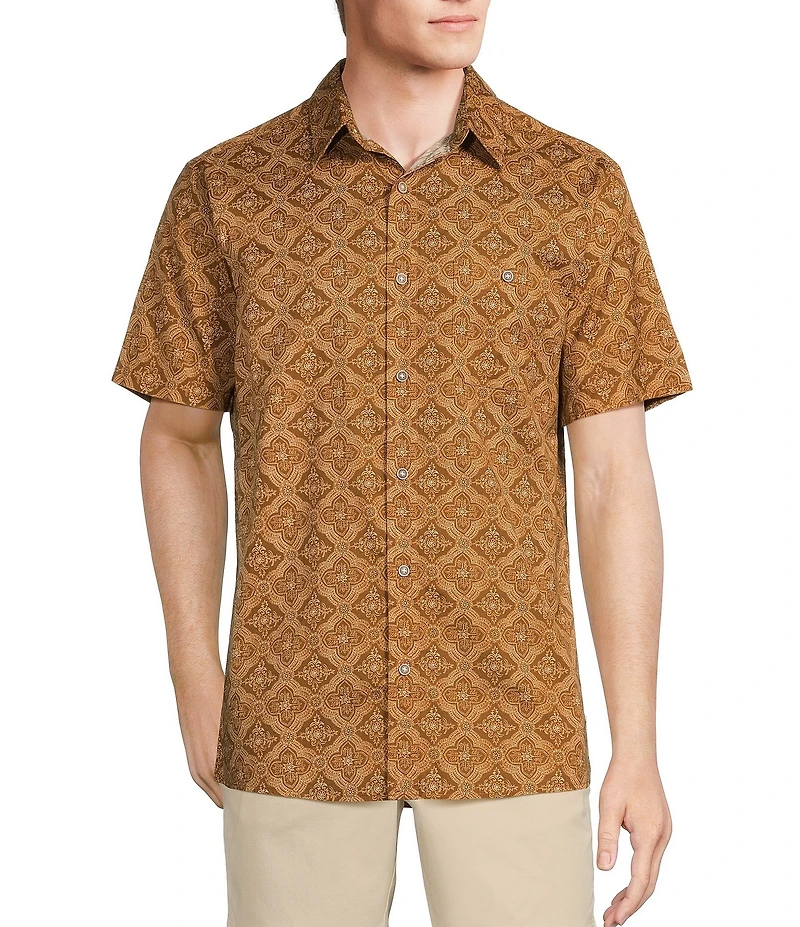 Rowm Short Sleeve Medallion Print Shirt