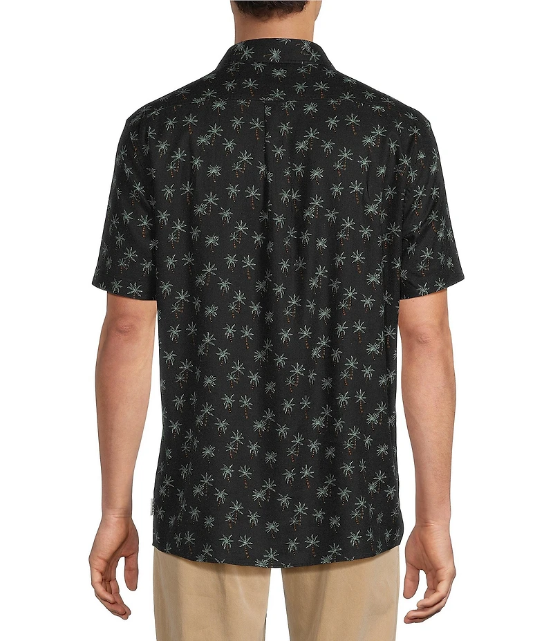 Rowm Short Sleeve Micro Palm Print Shirt