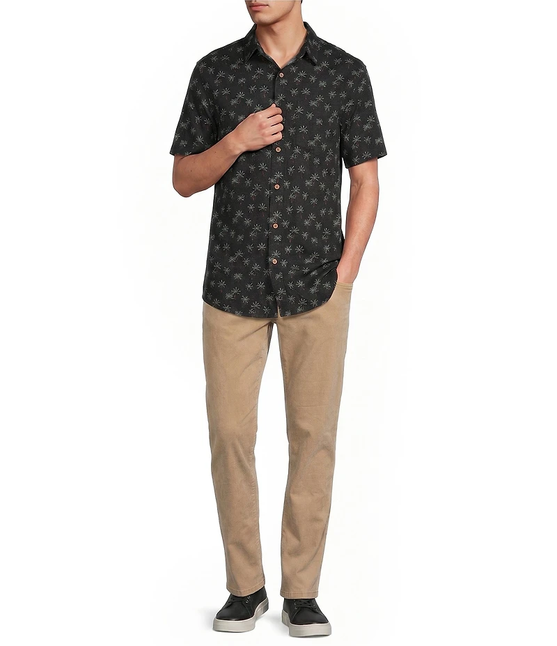 Rowm Short Sleeve Micro Palm Print Shirt