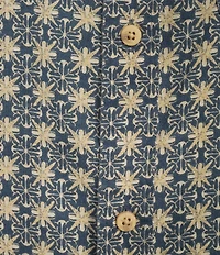 Rowm Short Sleeve Outsider Geo Floral Print Button Front Shirt
