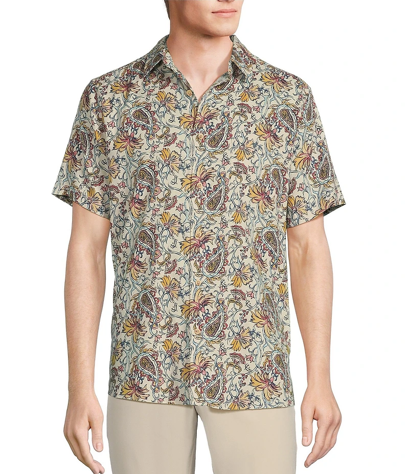 Rowm Short Sleeve Outsider Paisley Print Shirt