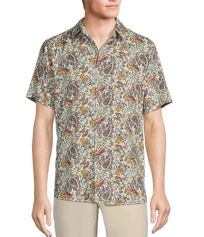 Rowm Short Sleeve Outsider Paisley Print Shirt