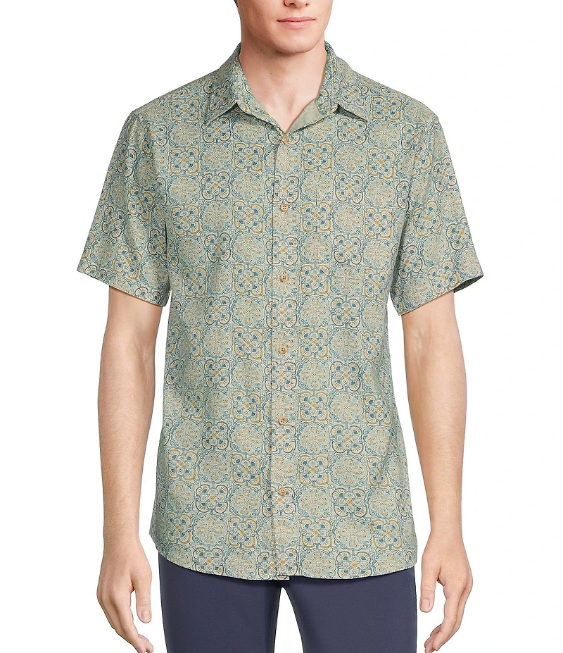 Rowm Short Sleeve Outsider Tile Print Shirt