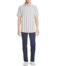 Rowm Short Sleeve Seersucker Micro Geo Print Shirt