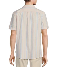 Rowm Short Sleeve Seersucker Multi Stripe Print Shirt