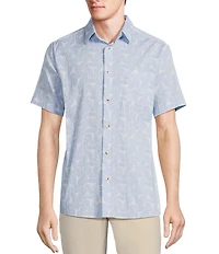 Rowm Short Sleeve Seersucker Swirl Print Shirt