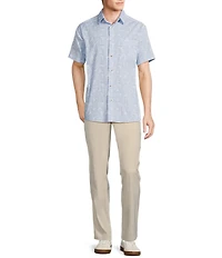 Rowm Short Sleeve Seersucker Swirl Print Shirt