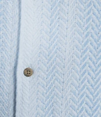 Rowm Short Sleeve Solid Herringbone Button Front Shirt