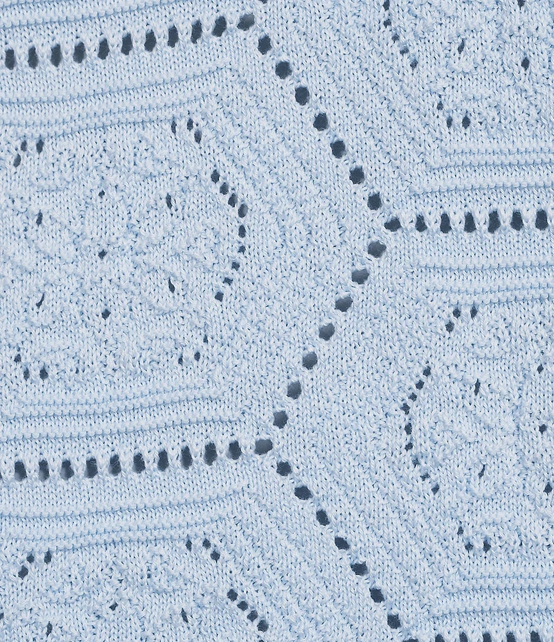 Rowm Short Sleeve Solid Jacquard Johnny Collar Knit Shirt