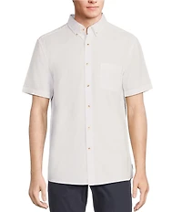 Rowm Short Sleeve Solid Seersucker Coatfront Shirt