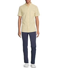 Rowm Short Sleeve Solid Seersucker Coatfront Shirt
