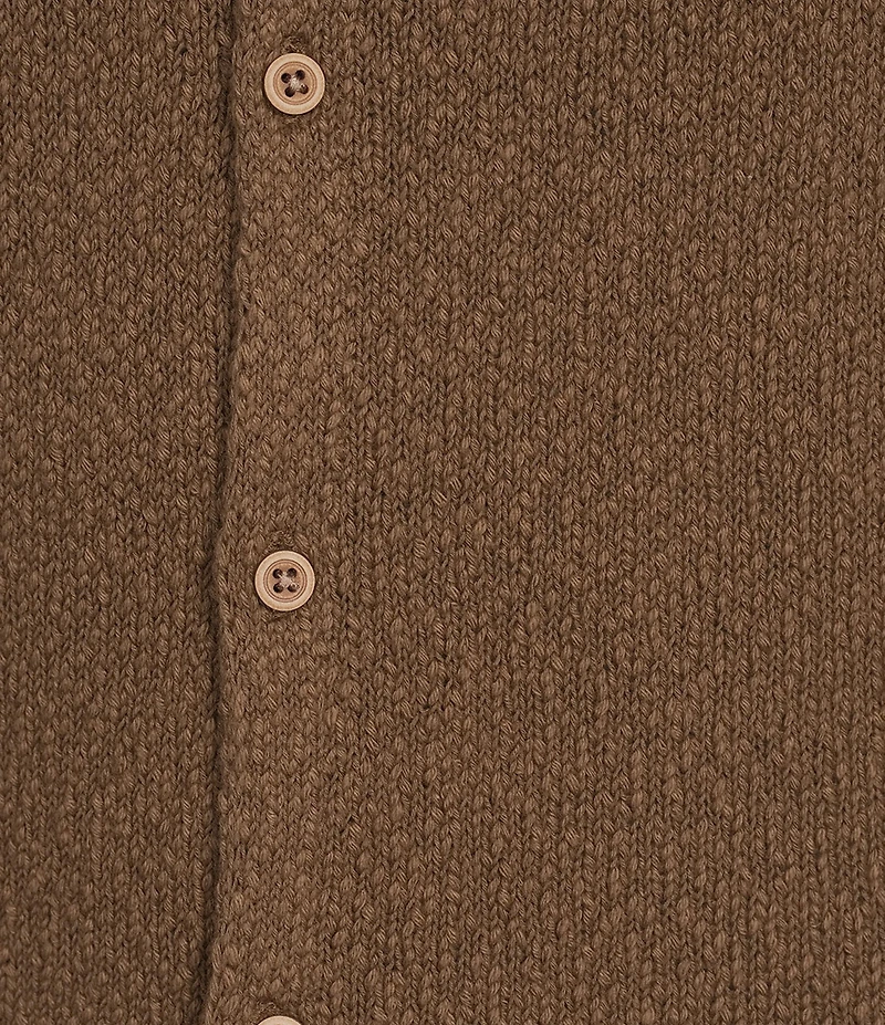 Rowm Short Sleeve Solid Slub Button Front Sweater Knit Shirt