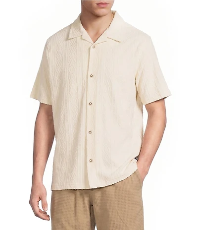 Rowm Short Sleeve Solid Terry Camp Shirt