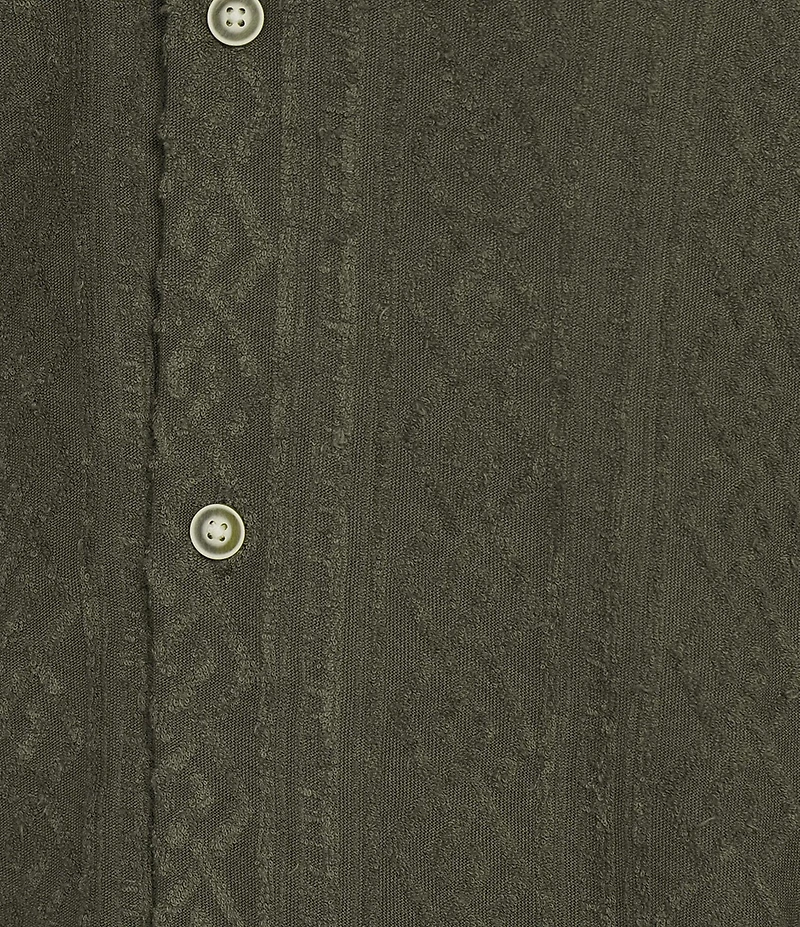 Rowm Short Sleeve Solid Terry Camp Shirt