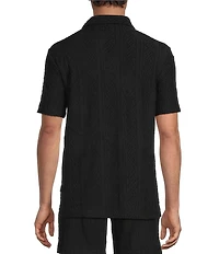 Rowm Short Sleeve Solid Terry Johnny Collar Shirt