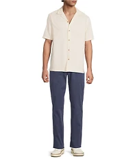 Rowm Short Sleeve Solid Textured Camp Shirt