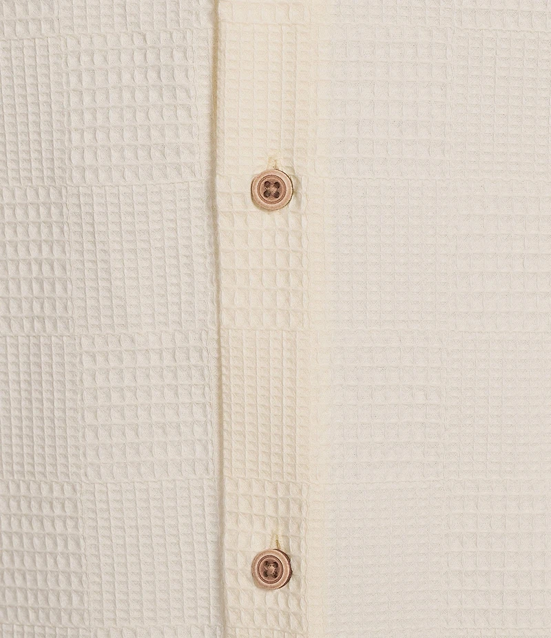 Rowm Short Sleeve Solid Textured Camp Shirt