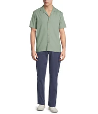 Rowm Short Sleeve Solid Textured Camp Shirt