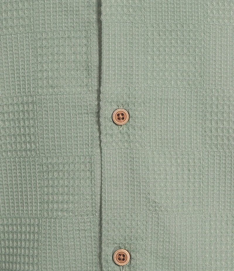 Rowm Short Sleeve Solid Textured Camp Shirt
