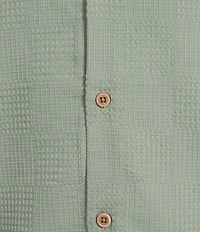 Rowm Short Sleeve Solid Textured Camp Shirt
