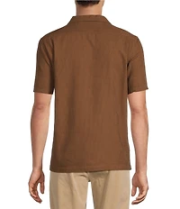 Rowm Short Sleeve Solid Textured Camp Shirt