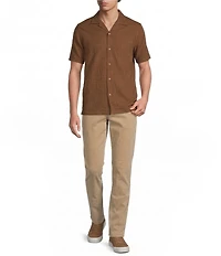 Rowm Short Sleeve Solid Textured Camp Shirt