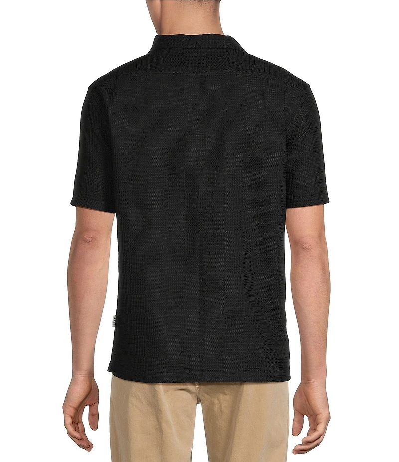 Rowm Short Sleeve Solid Textured Camp Shirt