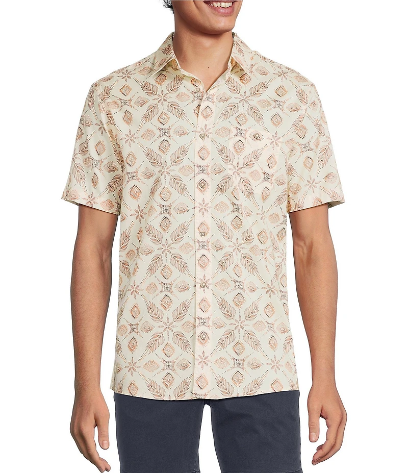 Rowm Short Sleeve Stamp Print Shirt