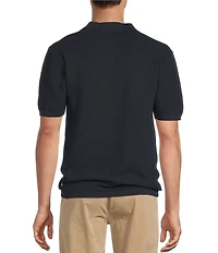 Rowm Short Sleeve Striped Knit Polo Shirt