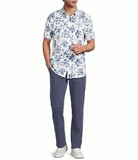 Rowm Short Sleeve Textured Floral Print Shirt