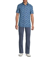 Rowm Short Sleeve Textured Floral Print Shirt