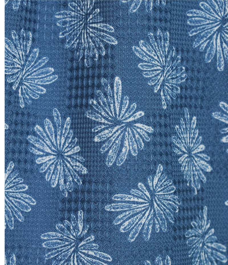 Rowm Short Sleeve Textured Floral Print Shirt