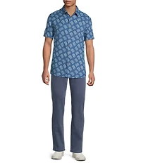 Rowm Short Sleeve Textured Floral Print Shirt