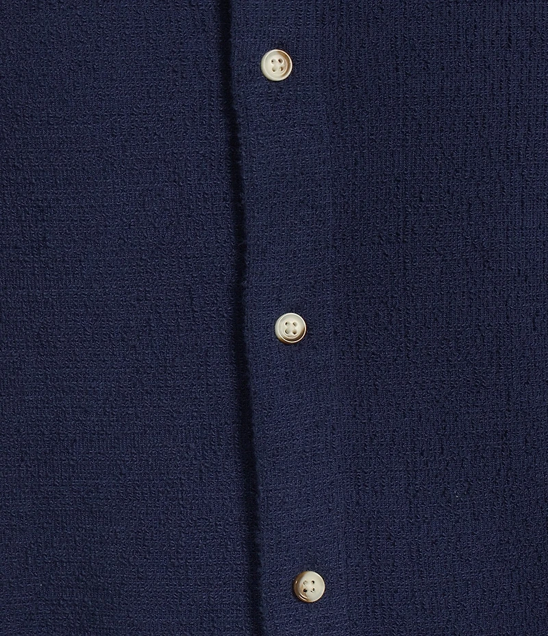 Rowm Short Sleeve Textured Solid Coatfront Shirt