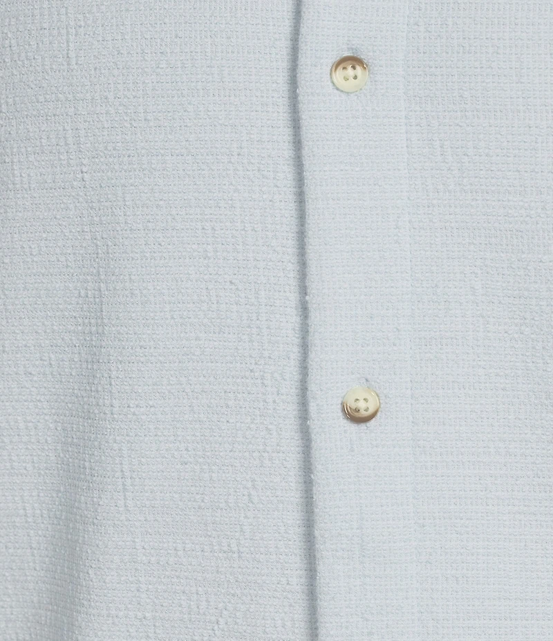 Rowm Short Sleeve Textured Solid Coatfront Shirt