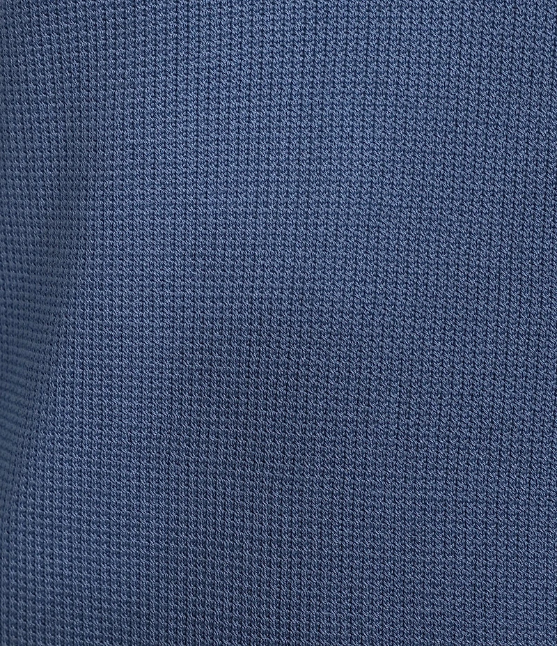 Rowm Short Sleeve Textured Solid Johnny Collar Knit Sweater Shirt