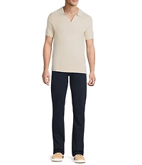 Rowm Short Sleeve Textured Solid Knit Sweater Shirt