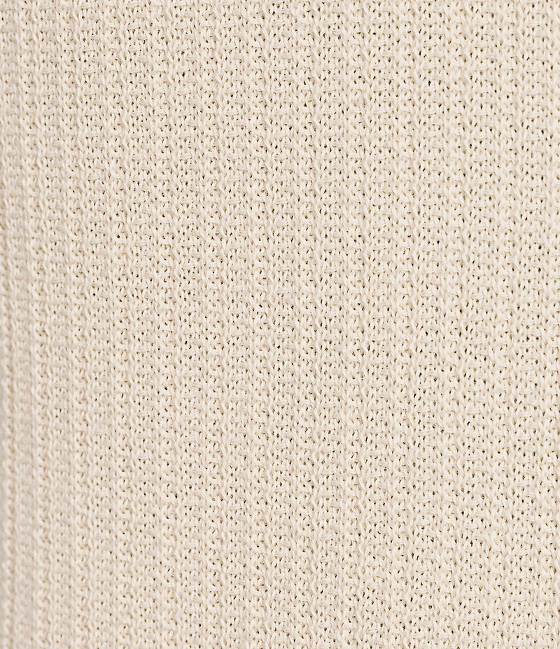 Rowm Short Sleeve Textured Solid Knit Sweater Shirt