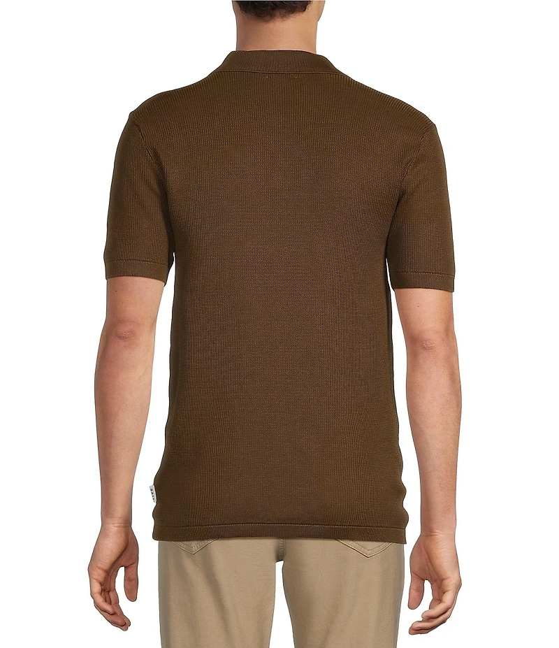 Rowm Short Sleeve Textured Solid Snit Shirt