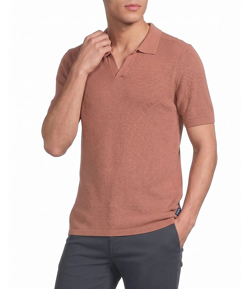 Rowm Short Sleeve Textured Solid Snit Shirt