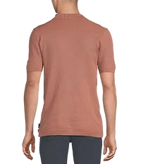 Rowm Short Sleeve Textured Solid Snit Shirt