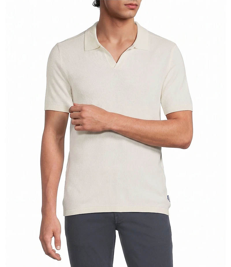Rowm Short Sleeve Textured Solid Snit Shirt